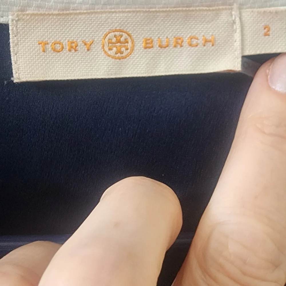 Tory Burch Navy‎ and Cream Dress,size 2, Silk.